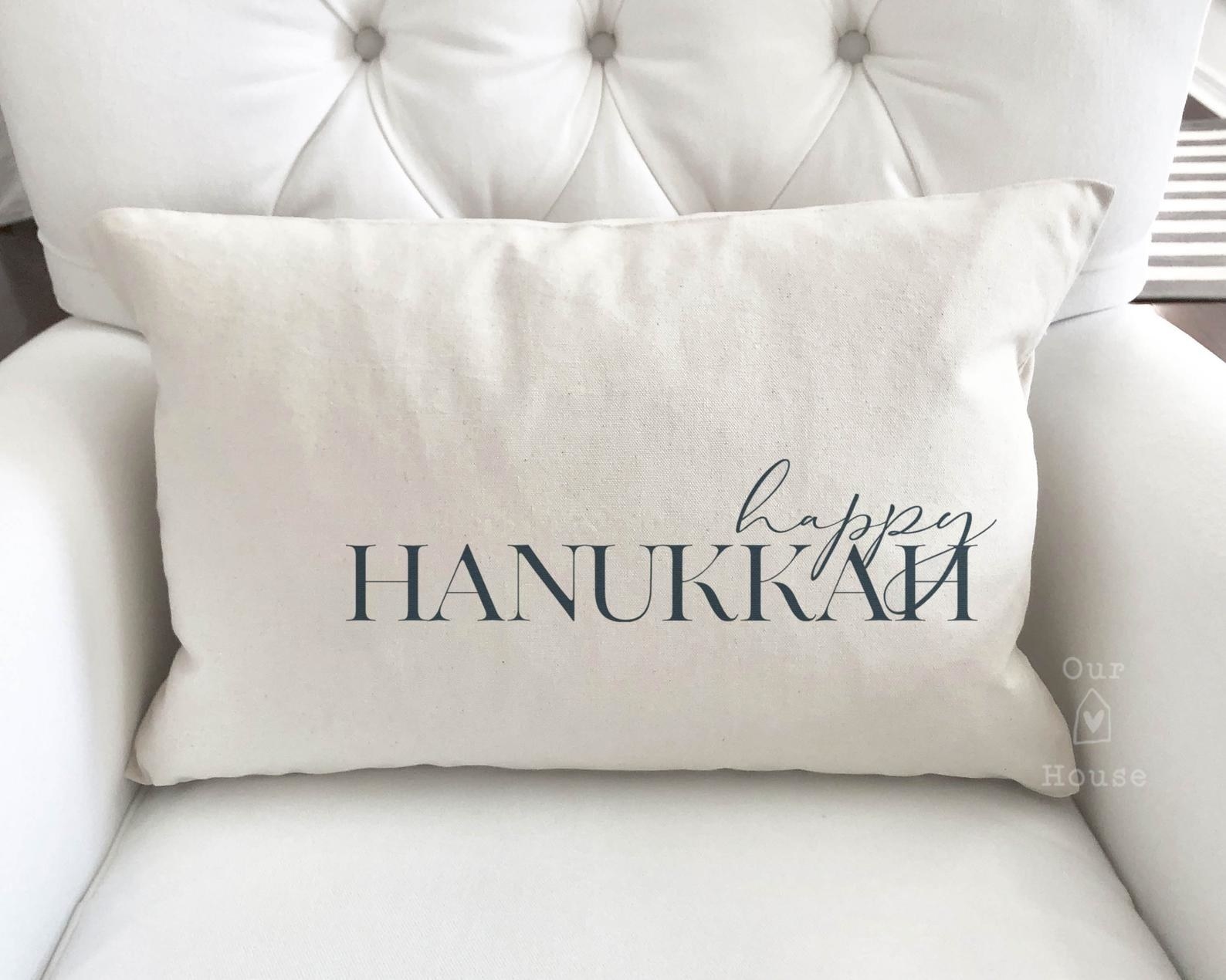 Happy Hanukkah throw pillow