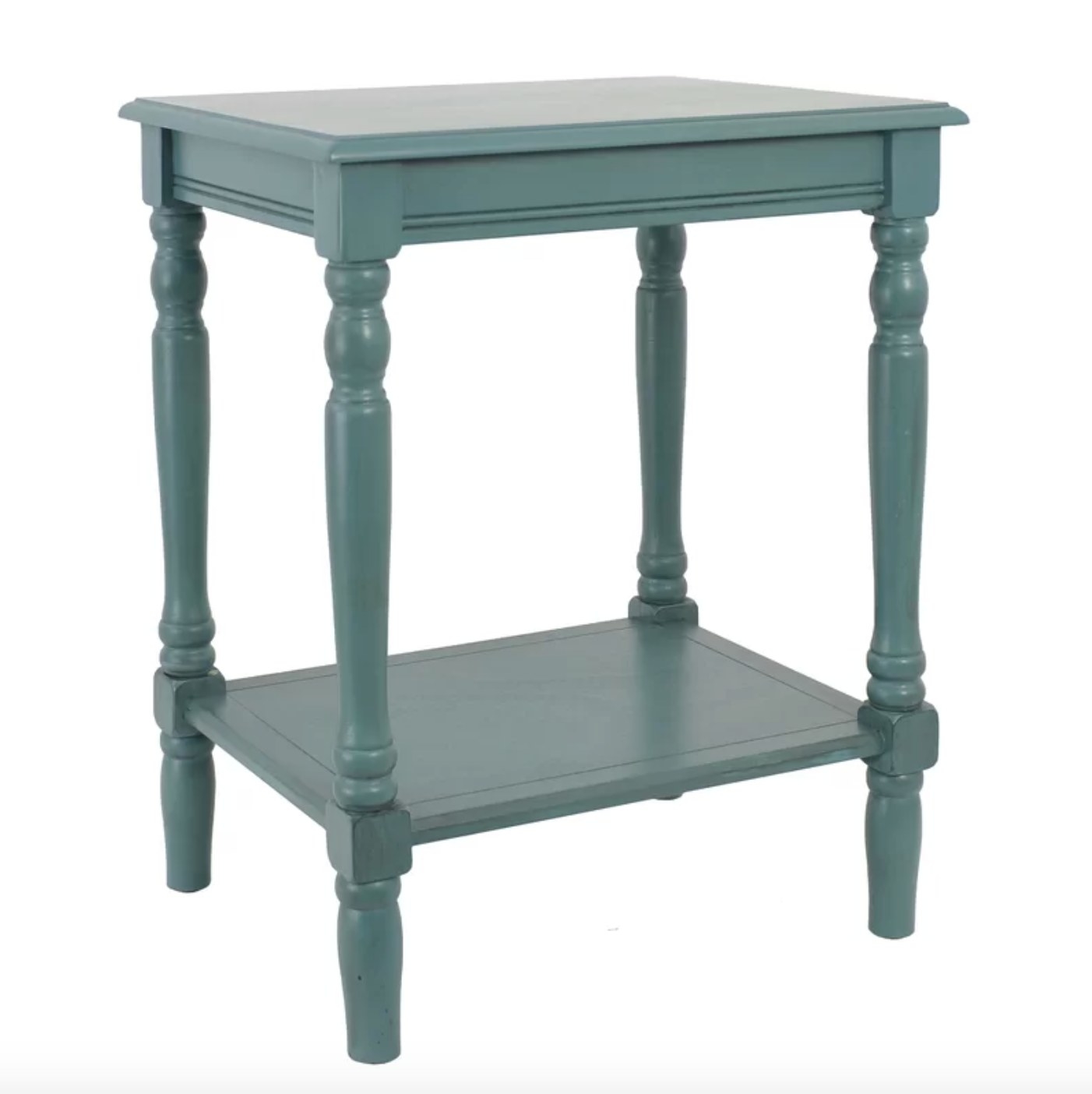 The end table in sea green