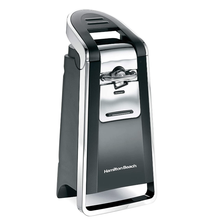 Black and silver electric can opener