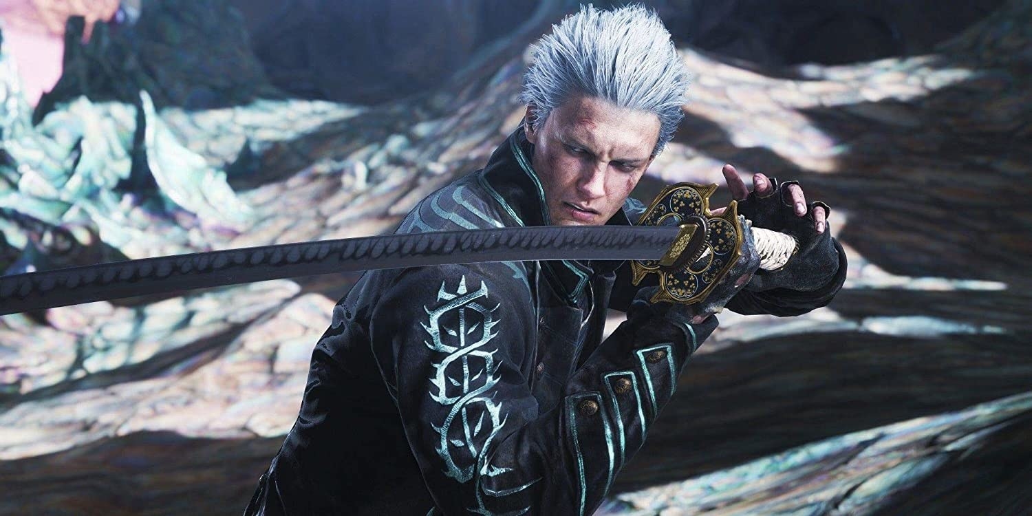 Vergil wielding a katana