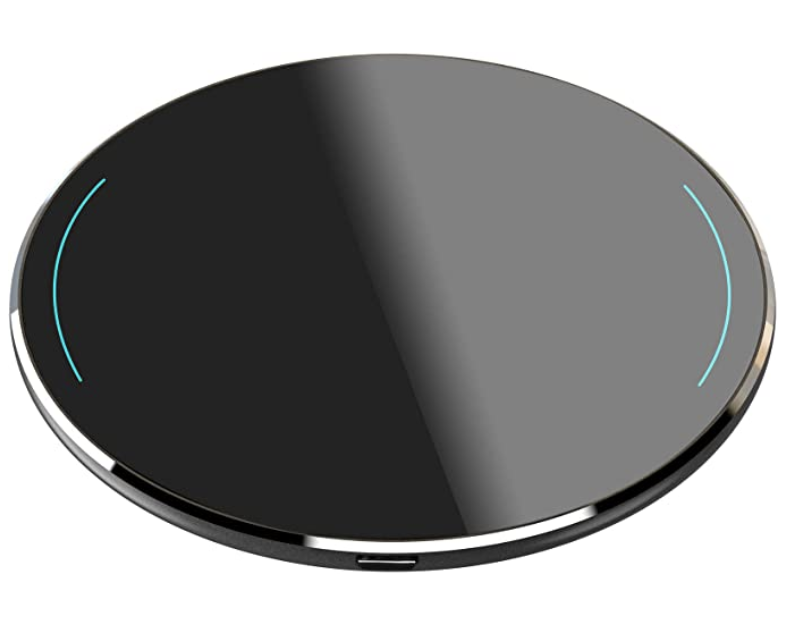 Wireless charger shaped like a circular disc