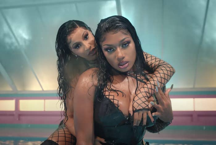 Cardi B and Megan thee Stallion in the music video for &quot;WAP&quot;