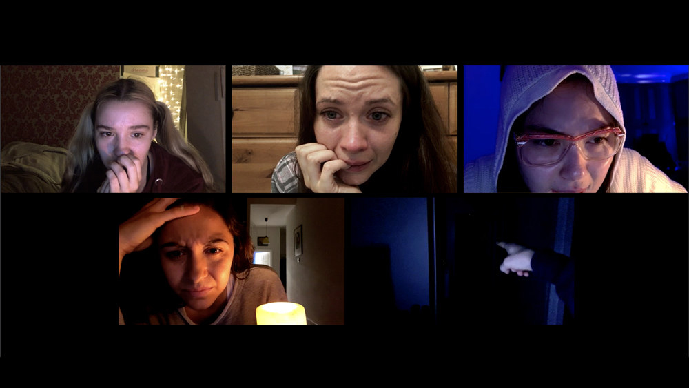 A group of girls during a video call in Host