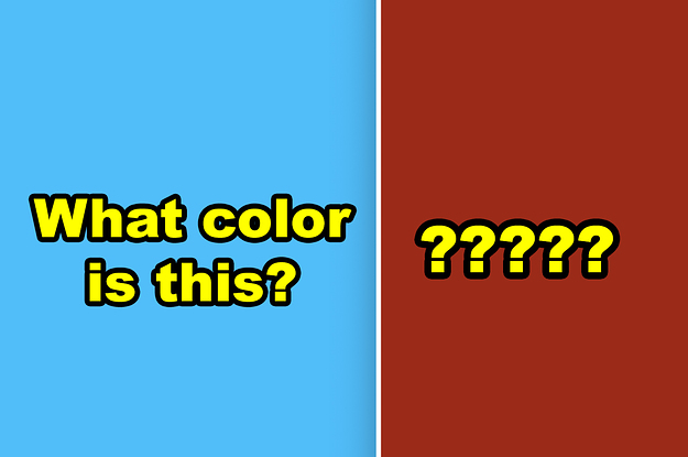 Side-by-side of a light sky-blue color and a dark red-brown color