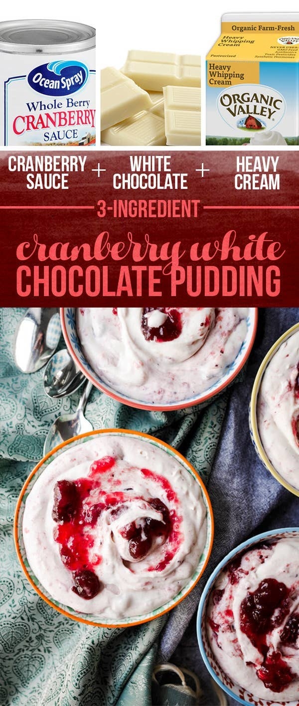 Cranberry white chocolate pudding