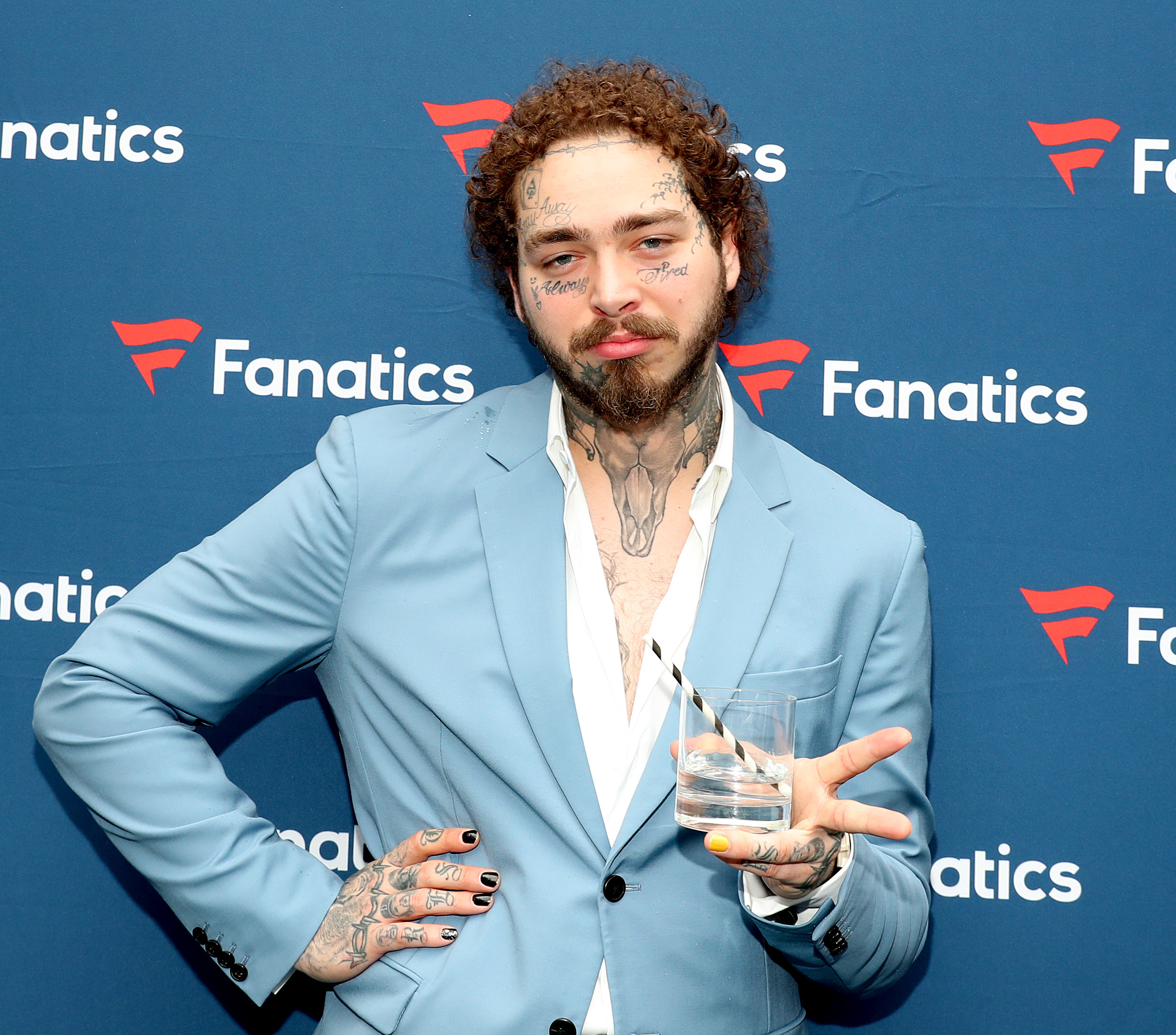 Post Malone attends Michael Rubin&#x27;s Fanatics Super Bowl Party in 2020 