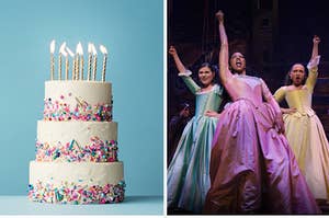 birthday cake and the Schuyler sisters