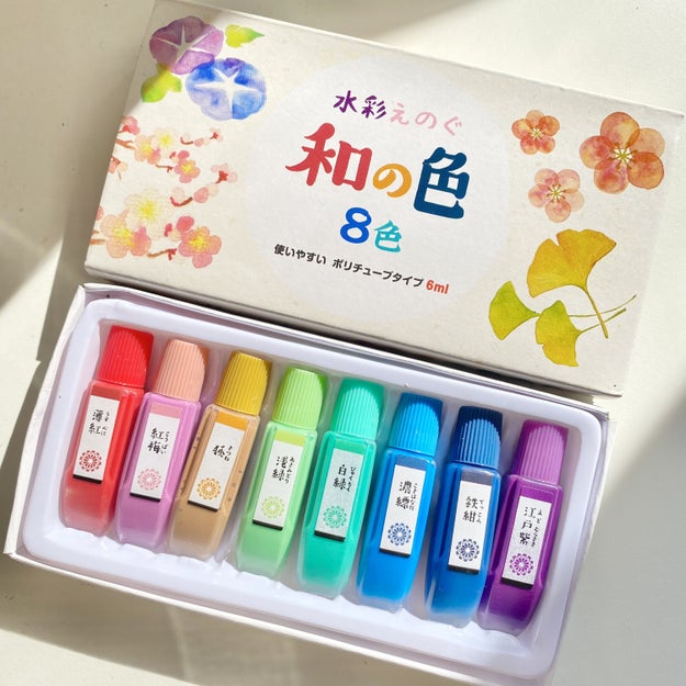 とにかく色が可愛い セリアの 水彩絵の具 の和風な色合いが素敵すぎる