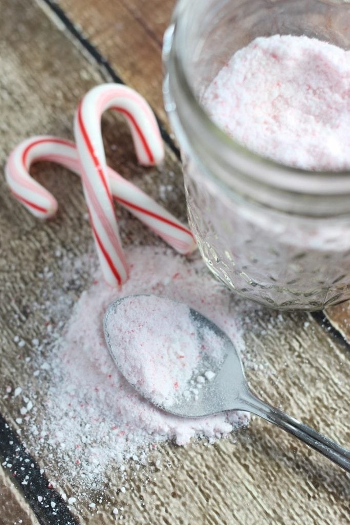 Homemade candy cane dust