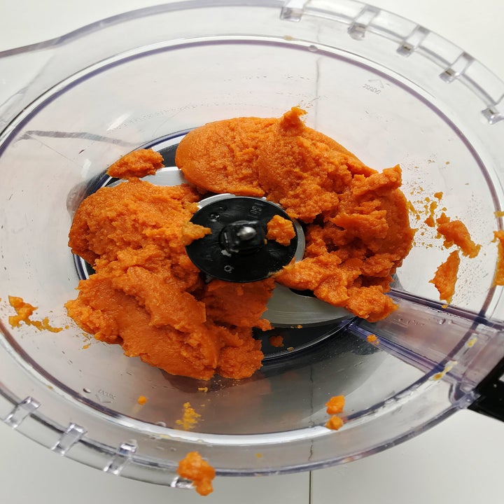 Pumpkin puree in food processor