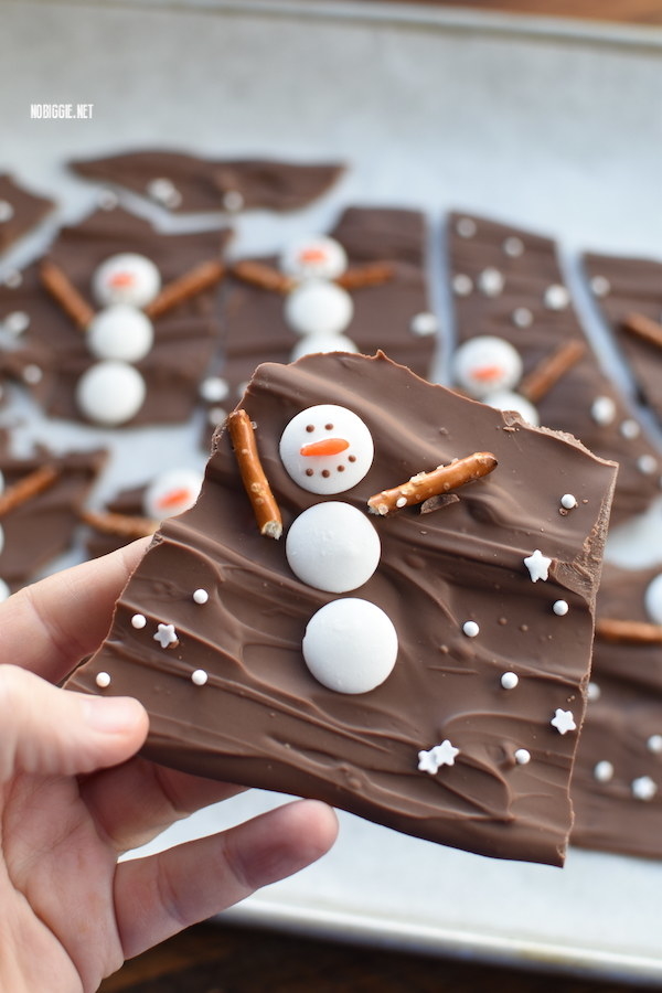 Snowmen chocolate barks