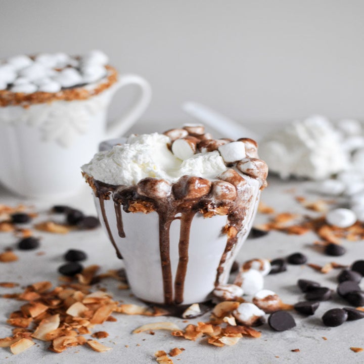 Cups of hot chocolate