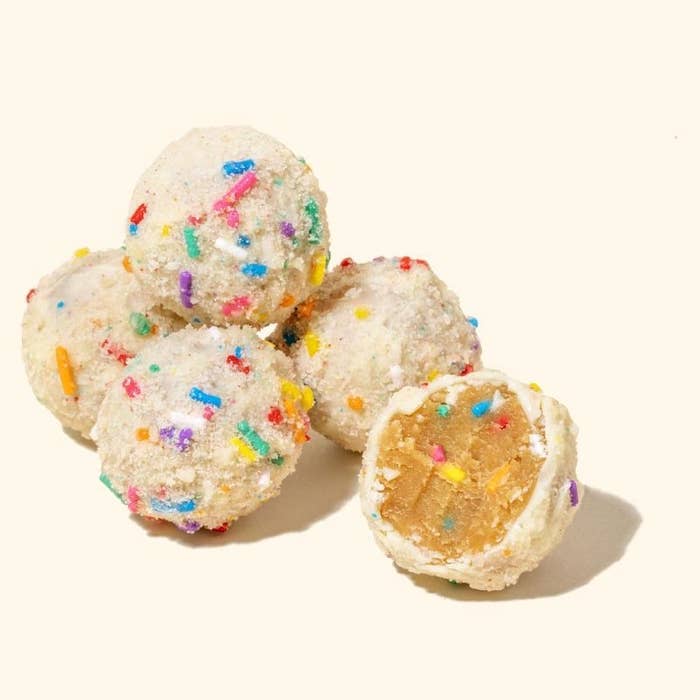 the cake truffles bitten into