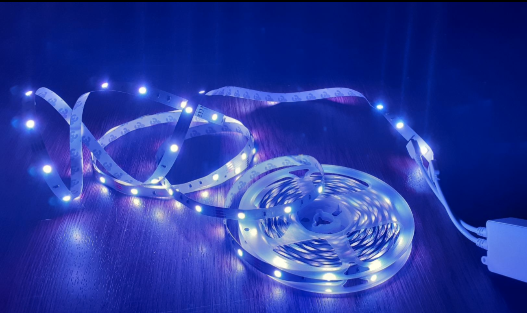 The blue LED lights