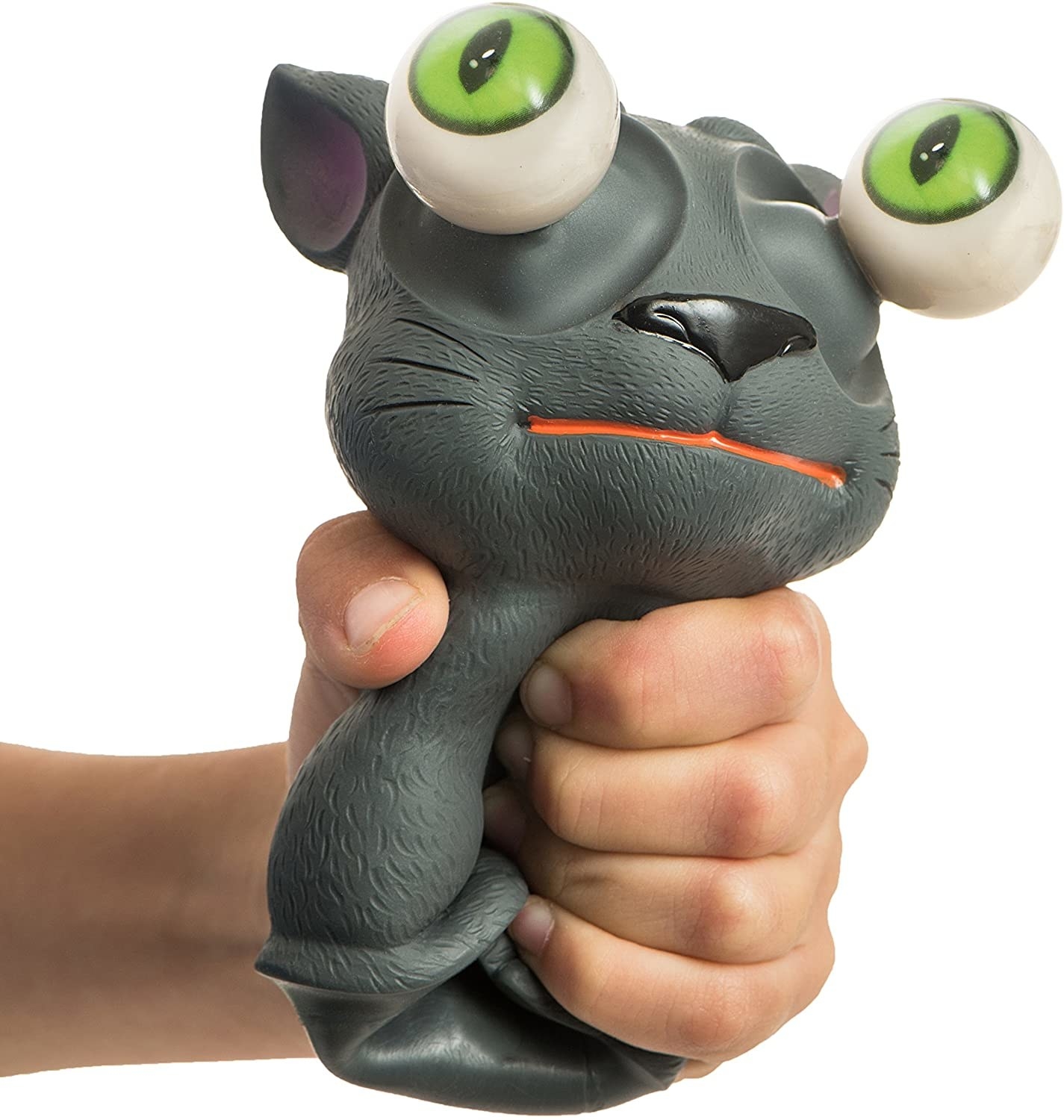 cat squeeze toy with eyes popping out 