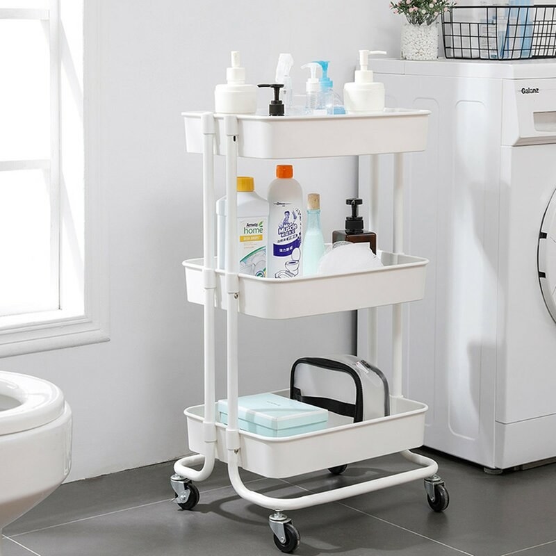 The rolling cart in white