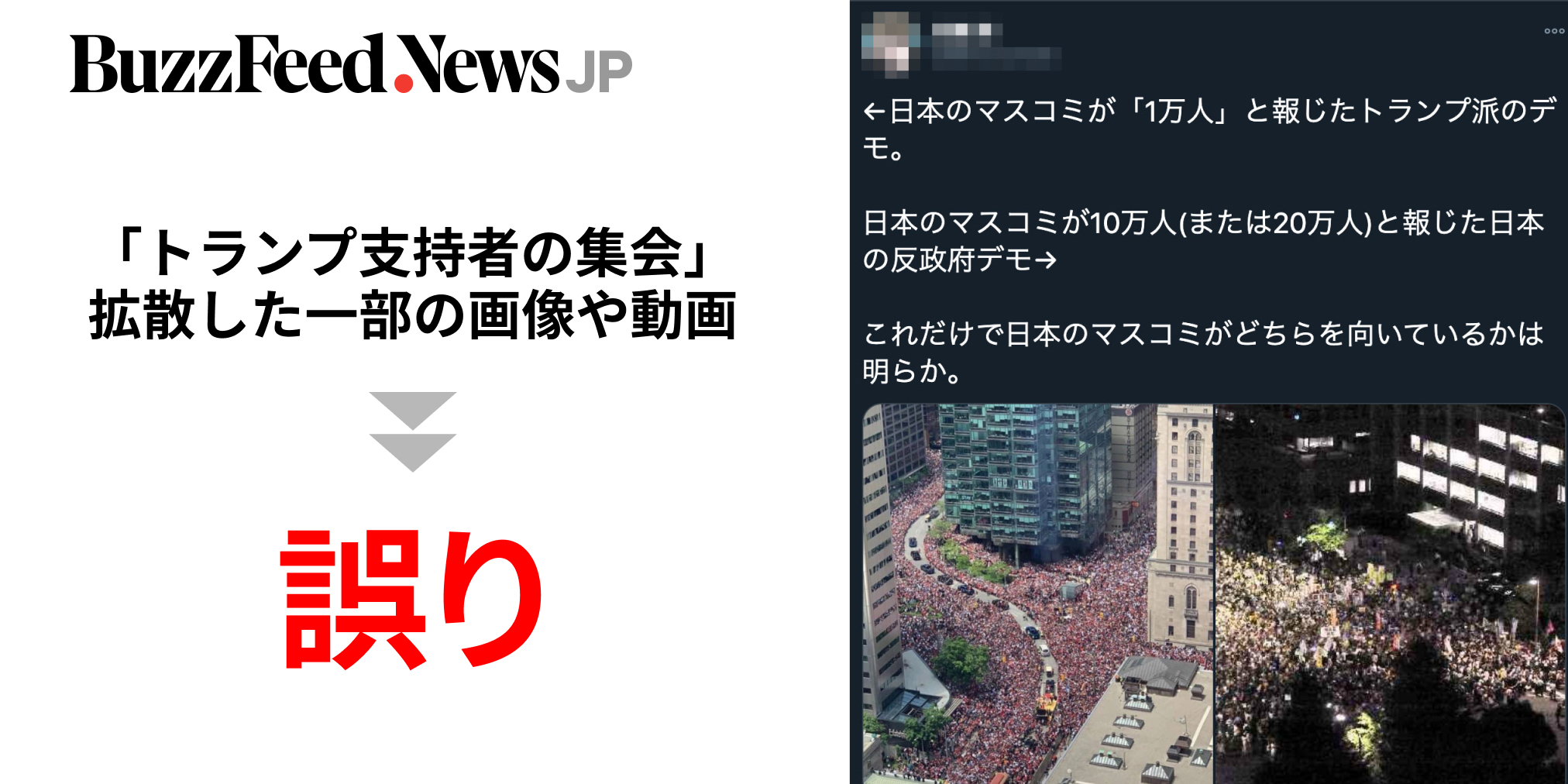 日本で絶対に報道されないトランプ支持者の集会 自民市議らが拡散の動画などは誤り お詫びも