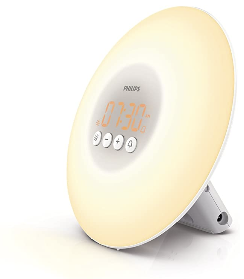 Philips sunrise alarm clock with time settings in the middle