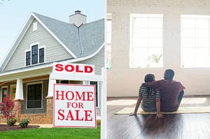 Sold home and a couple inside an empty house