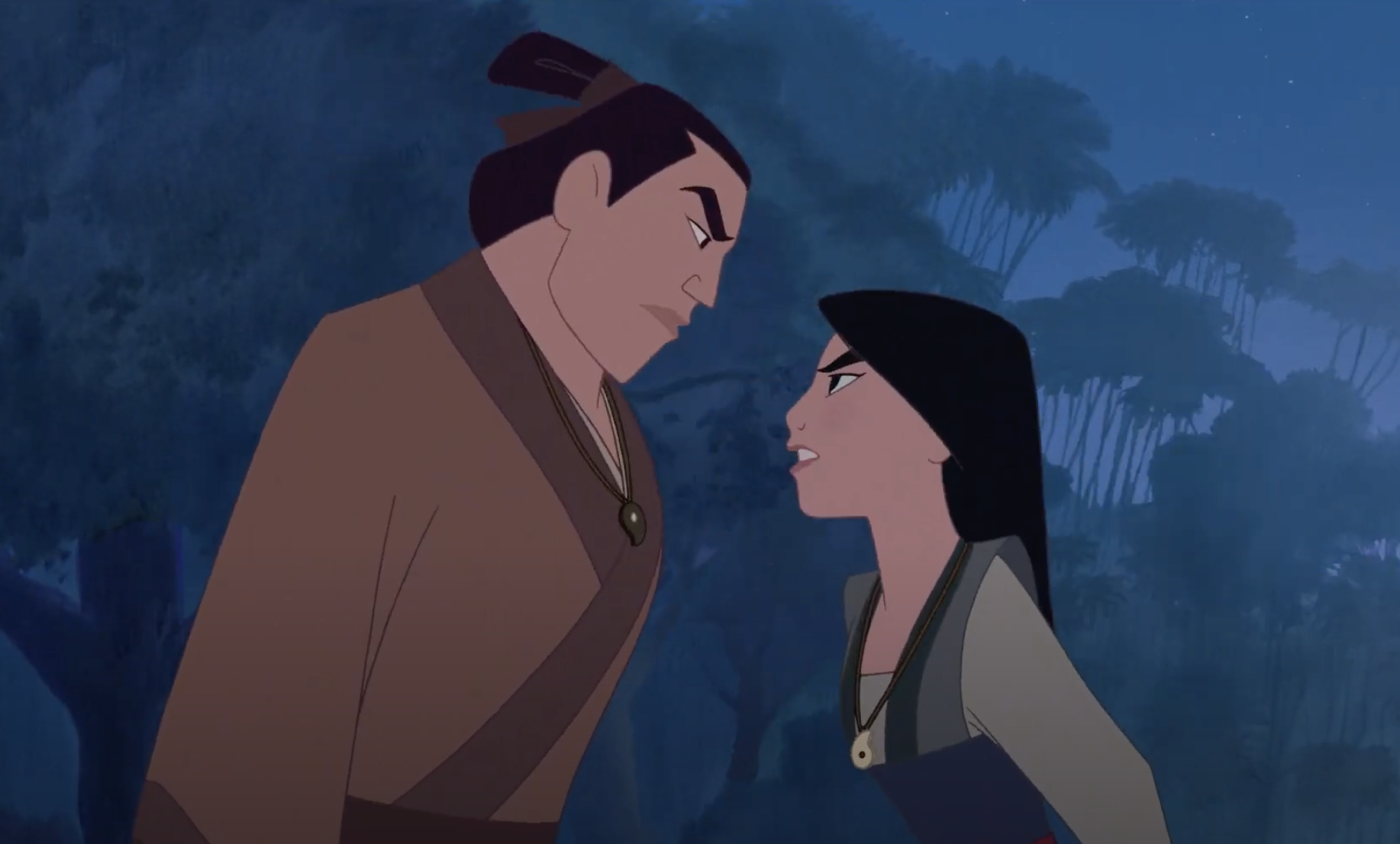 Shang and Mulan arguing