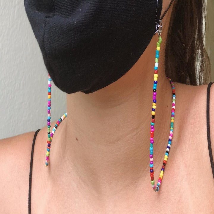the beaded mask chain attached to a mask