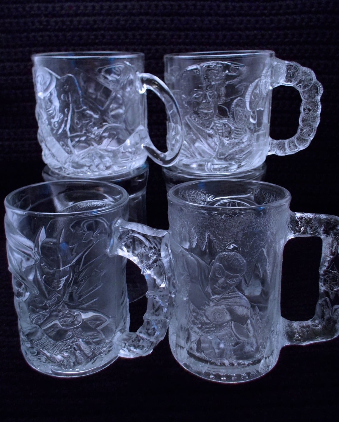 A set of four Batman Forever glasses from McDonald&#x27;s.