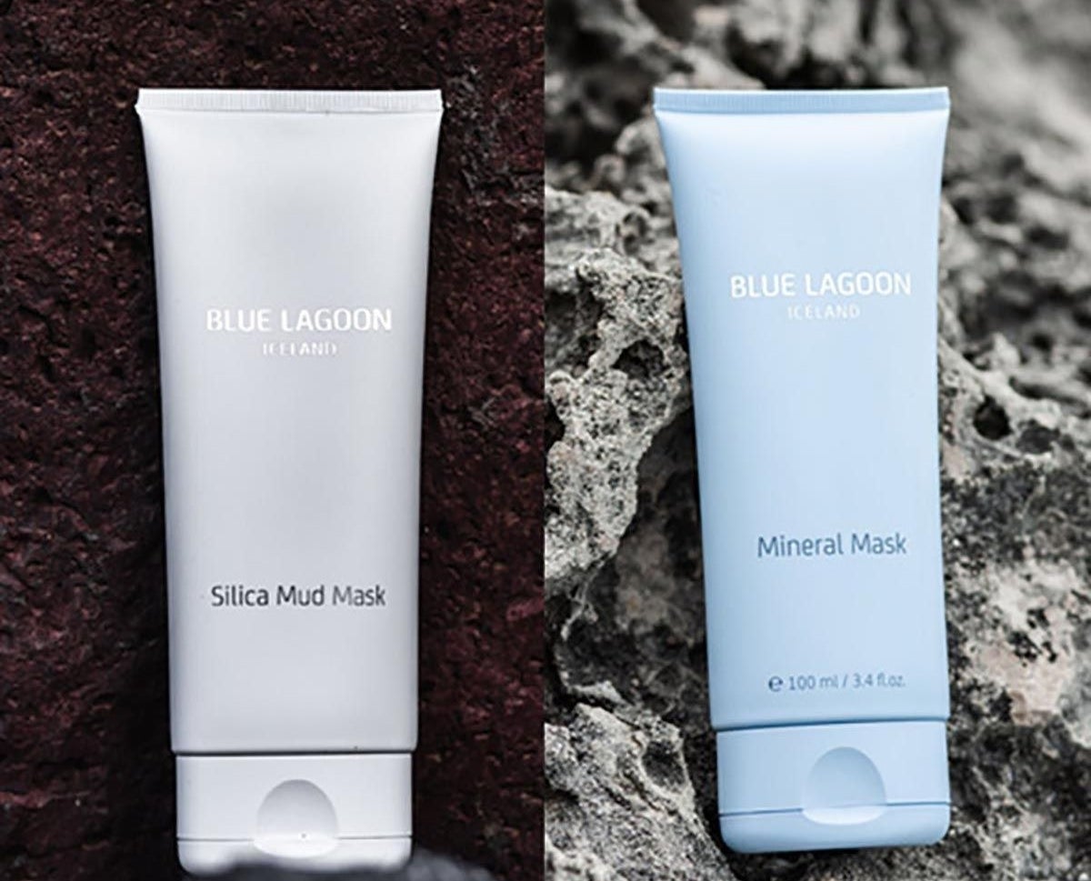 the white tube of silica mud mask and the blue tube of the mineral mask