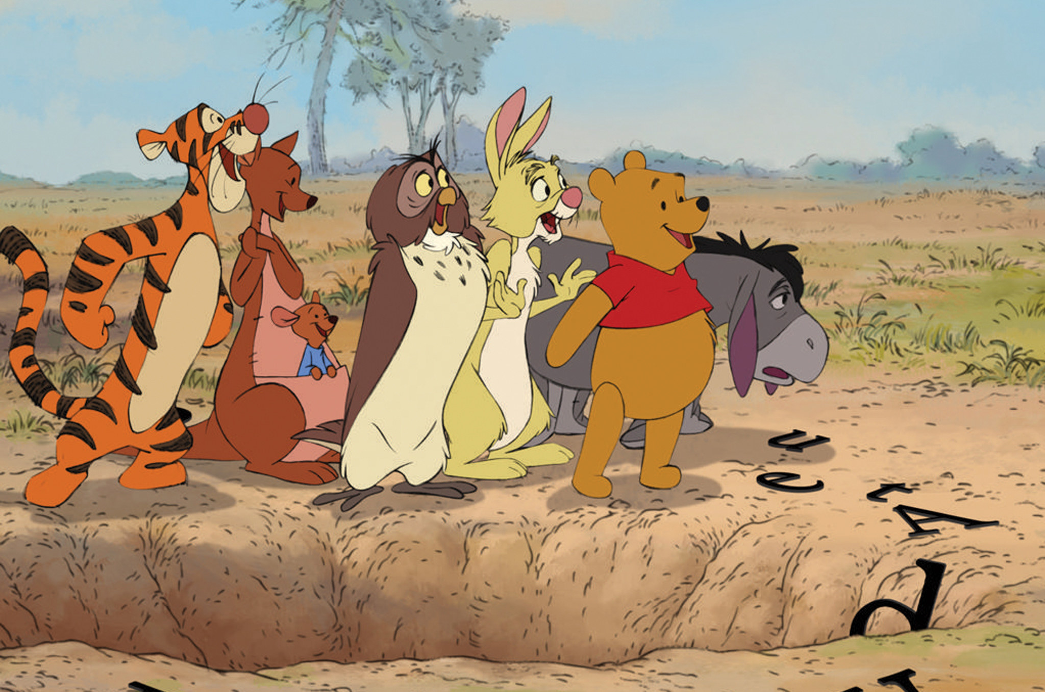 Winnie the Pooh and all his friends in the 2011 Winnie the Pooh movie
