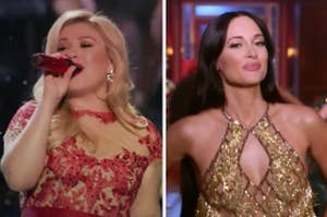 side by side images of Kelly Clarkson and Kacey Musgraves