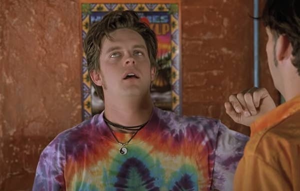 Breuer wears a tie-dyed shirt and looks very stoned in the film