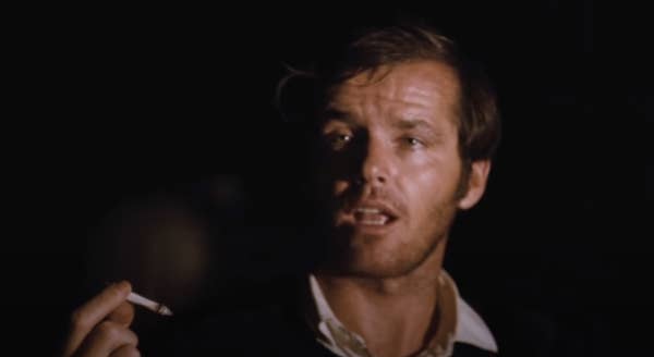 Nicholson holding a joint in Easy Rider
