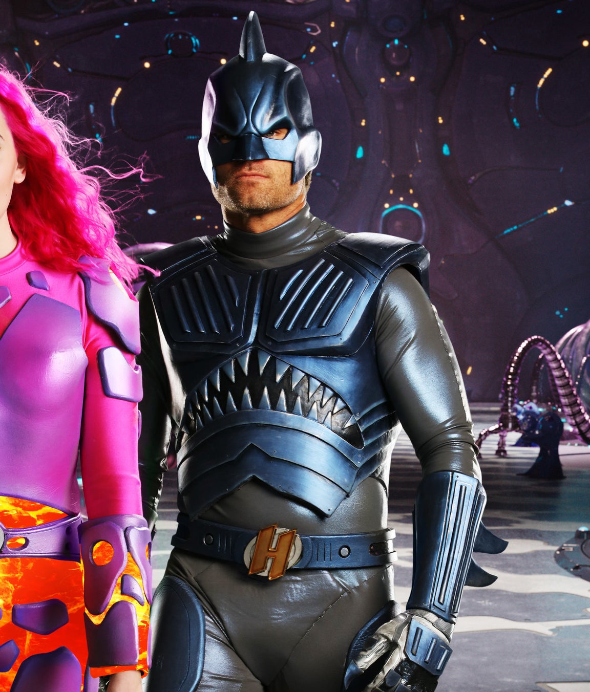 JJ Dashnaw wearing a Sharkboy mask