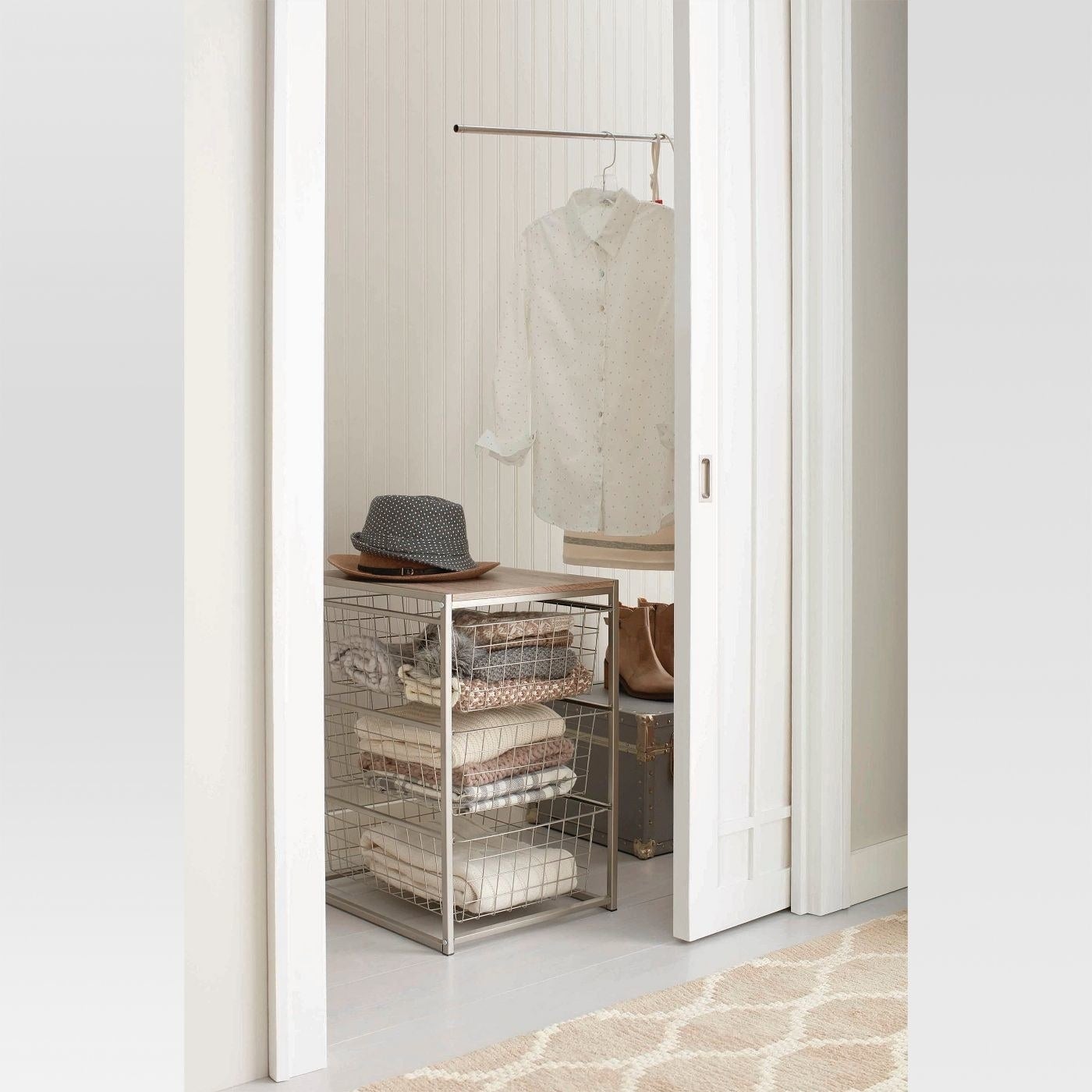 A 3-drawer closet organizer