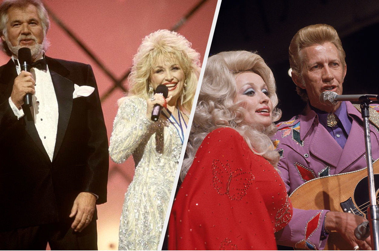 Dolly Parton and Kenny Rogers side by side with Dolly Parton and Porter Wagoner