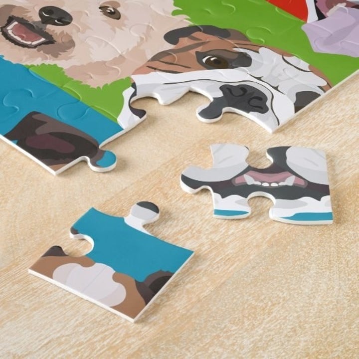 Closeup of puzzle pieces 