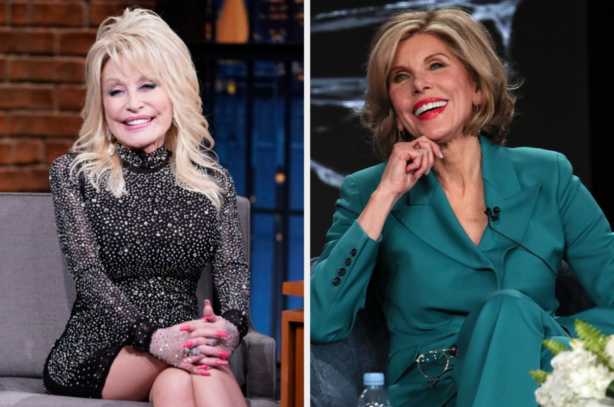 Side by Side of Dolly Parton and Christine Baranski