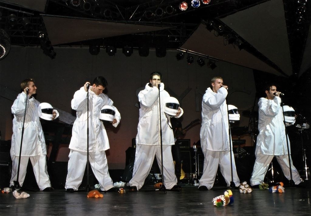 NSYNC dressed as astronauts