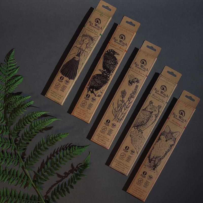 the gift pack of incense boxes from sea witch botanicals