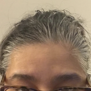 Reviewer before photo of gray hair