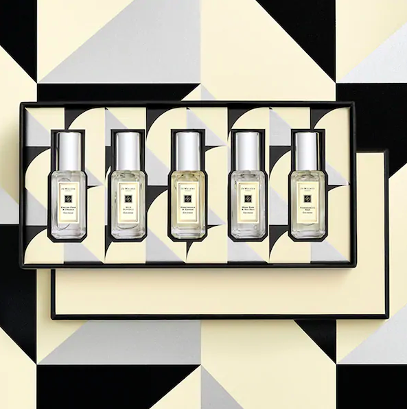 The set of perfumes in their gift box