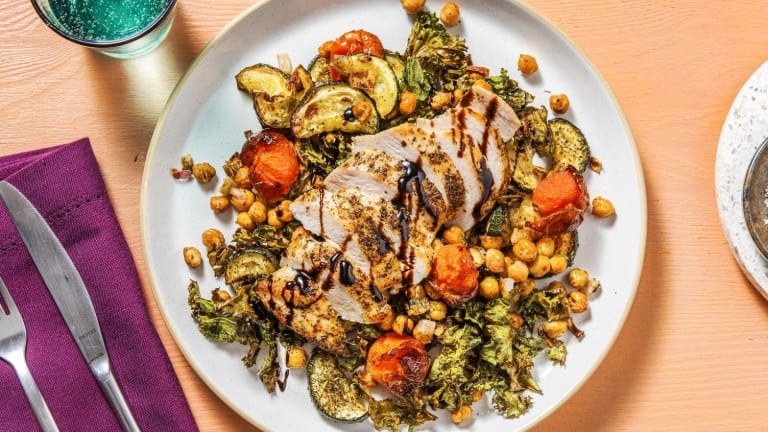 Tuscan sheet pan chicken with chickpeas and veggies