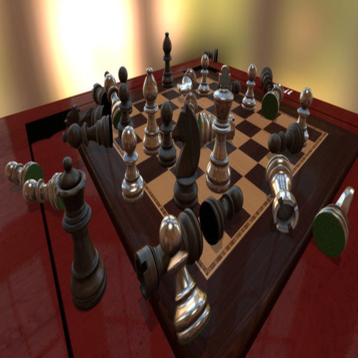 A screenshot from the game showing a digital chess game