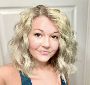 Reviewer photo of hair after using wave artist