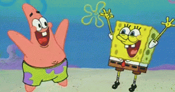 Patrick hugging Spongebob