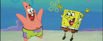 Patrick hugging Spongebob