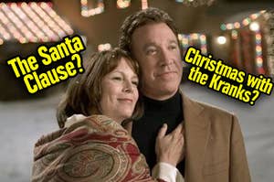 Tim Allen hugging Jamie Lee Curtis – is it The Santa Clause or Christmas with the Kranks