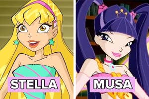 Side by side of Stella and Musa from "Winx Club"