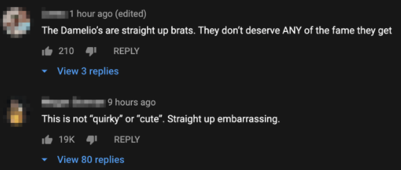 YouTube comments 