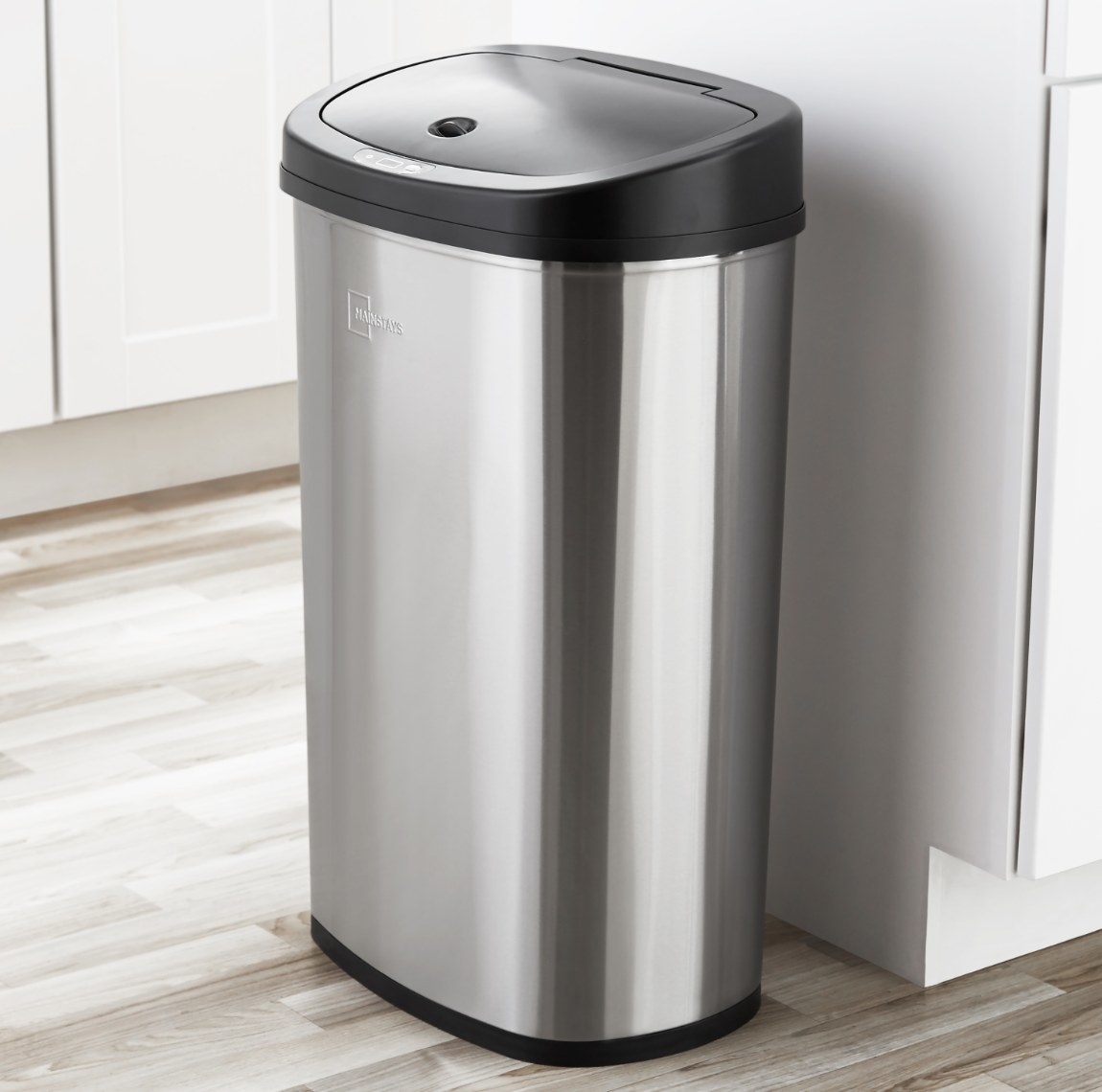 The motion sensor trash can in stainless steel