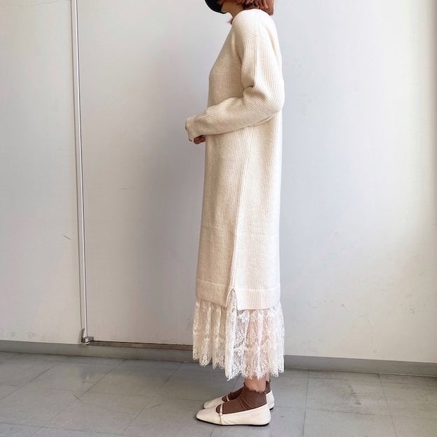 一枚でこんなオシャレに見えるなんて Guの 2990円ワンピース レース ニットが可愛すぎるの